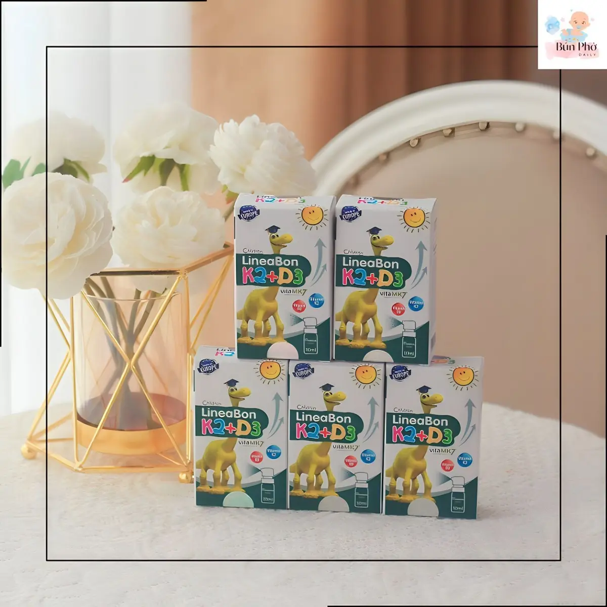 ￼Vitamin D3K2 Lineabon tăng chiều cao tốt đa cho bé dạng xịt