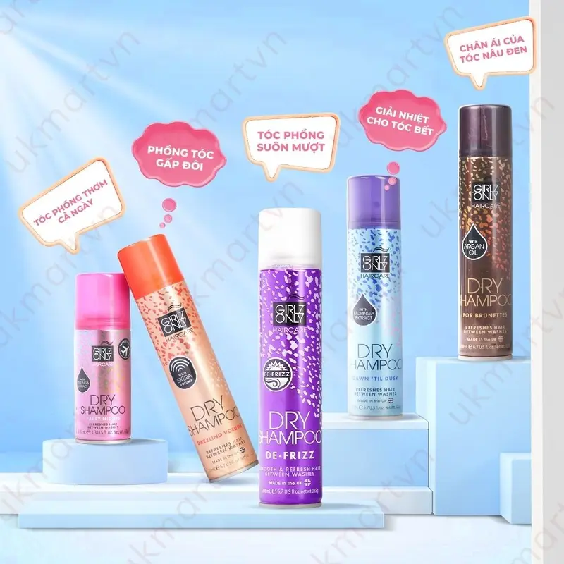 Dầu Gội Khô Girlz Only Party Nights / Dawn 'Til Dusk / Dazzling Volume / No Residue Nude 200ml 1