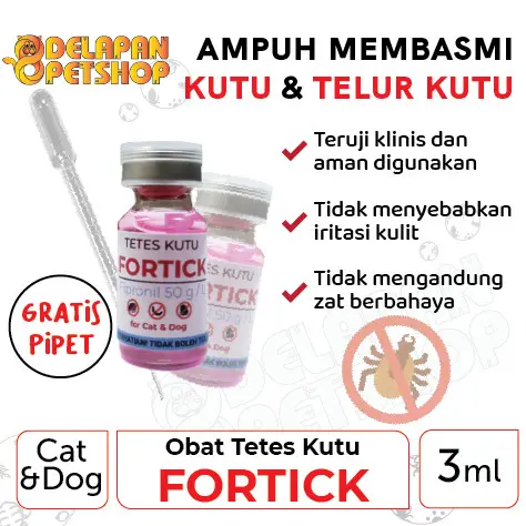 FORTICK 3 ml / Obat Tetes Kutu Hewan Anjing & Kucing