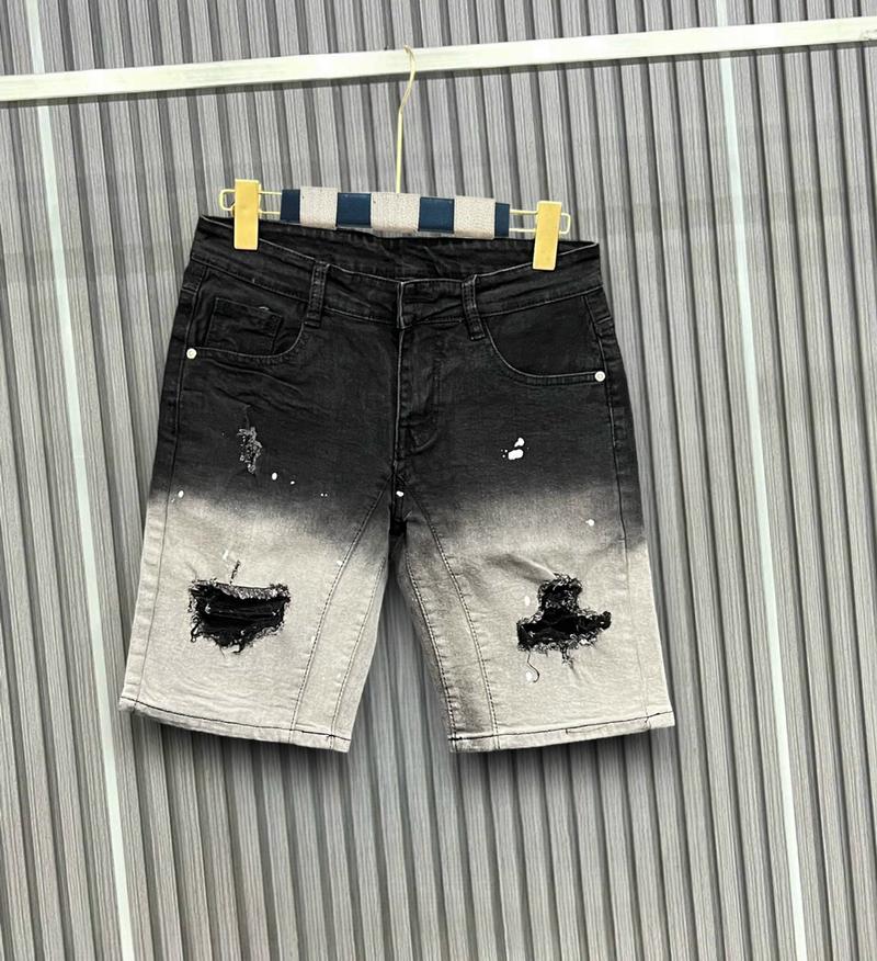 Product Introduction of Quần short jean nam đen loang wash 2 đáy rách xước vẩy sơn phong cách trẻ trung mẫu mới 12
