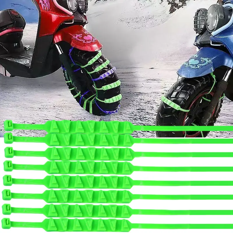Xích Tuyết Xe Máy, 10 Cái, Có Thể Tái Sử Dụng, Cho Lốp Xe Xe Máy, Chống Trượt / Kẹt, Thắt Lưng An Toàn Khẩn Cấp Mùa Đông, Xích Lốp, Phụ Kiện Moto, [Thanh Toán Khi Nhận Hàng]