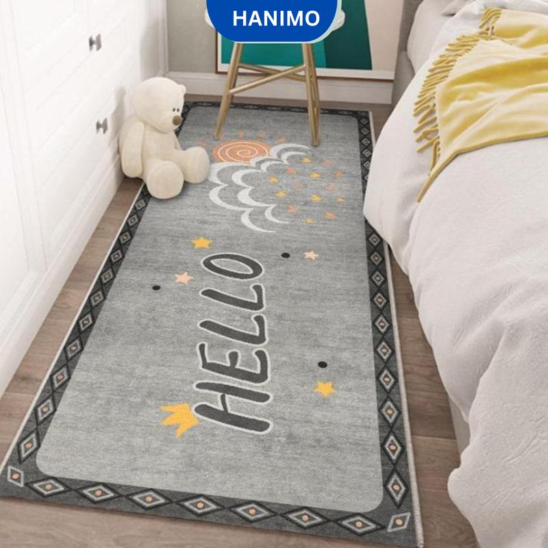 Thảm trải chân giường cỡ 80x2m chất nỉ lì bali 3D trải phòng ngủ phòng khách HANIMO HA14