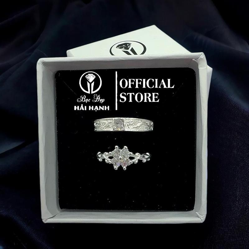 Nhẫn Đôi Niềm Tin Bạc Ta Nam Nữ Thiết Kế Nhẹ Nhàng Tinh Tế Bạc Đẹp Hải Hạnh HHJ ảnh thật shop tự chụp , làm sz nhẫn theo tay khách , Bạc Thật