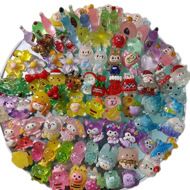 Sét 100 túi mù charm mini phát sáng tự xé dễ thương