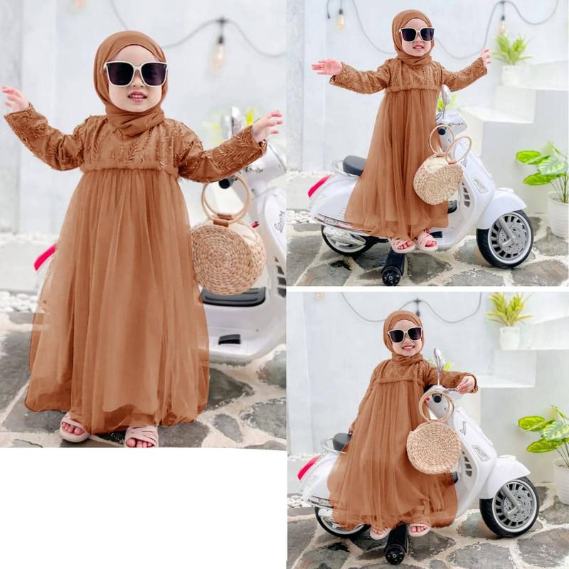 Product Introduction of Tmc Maxi reynata dress / maxi dress tile mutiara ukuran umur anak 2 sampai 9 tahun Muslim Gamis Baju Pesta 29