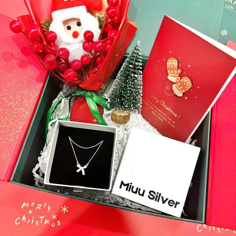 Hộp quà tặng Giáng sinh Miuu Silver, bộ quà tặng trang sức bạc 925 không có nến, box bao gồm sản phẩm và nước rửa bạc 3