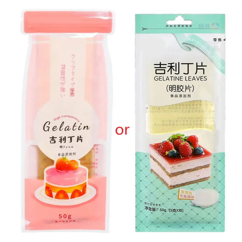 Large Sheets of Halal Silver Leaf Gelatine Gelatin Leaves for Cooking Mousse Cake Jelly Dessert Mix Kitchen Bar Supplies. Baking Beef