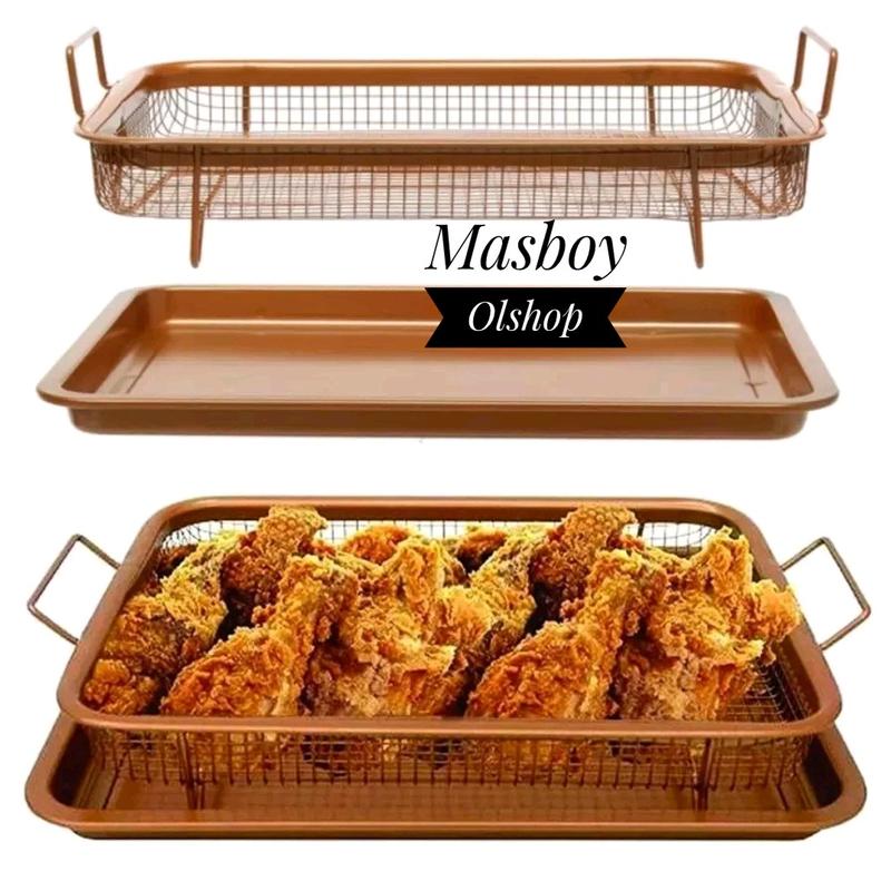 Crisper Tray Fika Oven Tray Nampan Peniris Minyak Cooling Rack Baking Tray 2