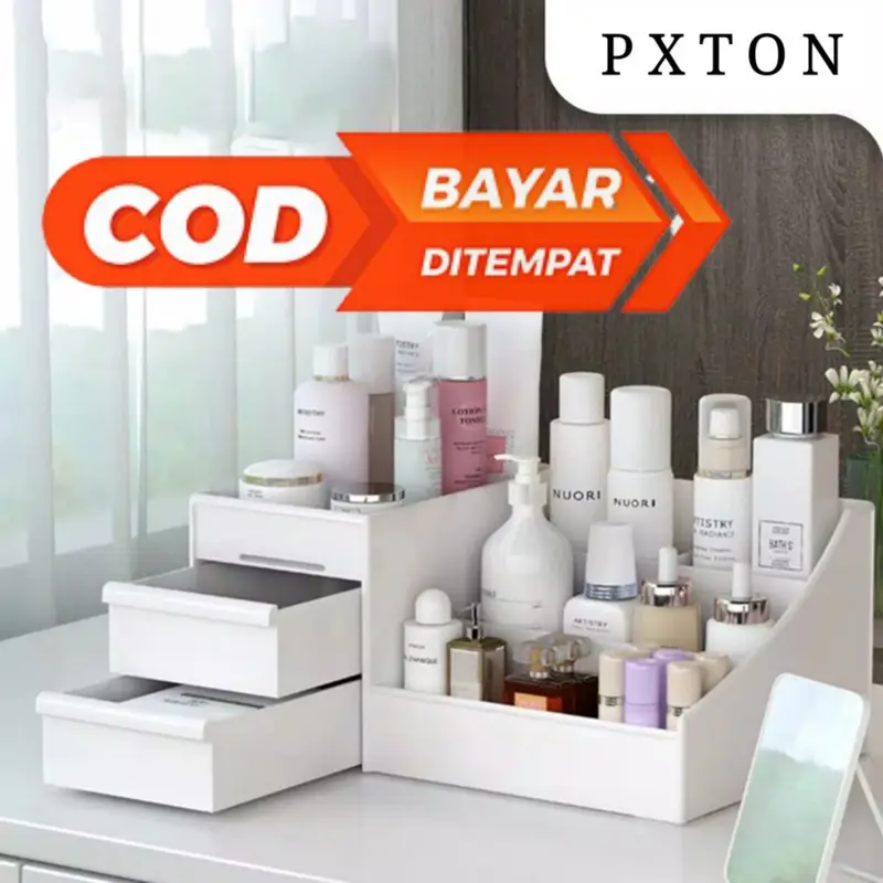 PXTON [COD] Rak Kosmetik Drawer / Kotak Penyimpanan / Makeup Skincare Organizer / Storage Box Make Up / Tempat Murah Meriah Keranjang Aksesoris Anting Perhiasan 1