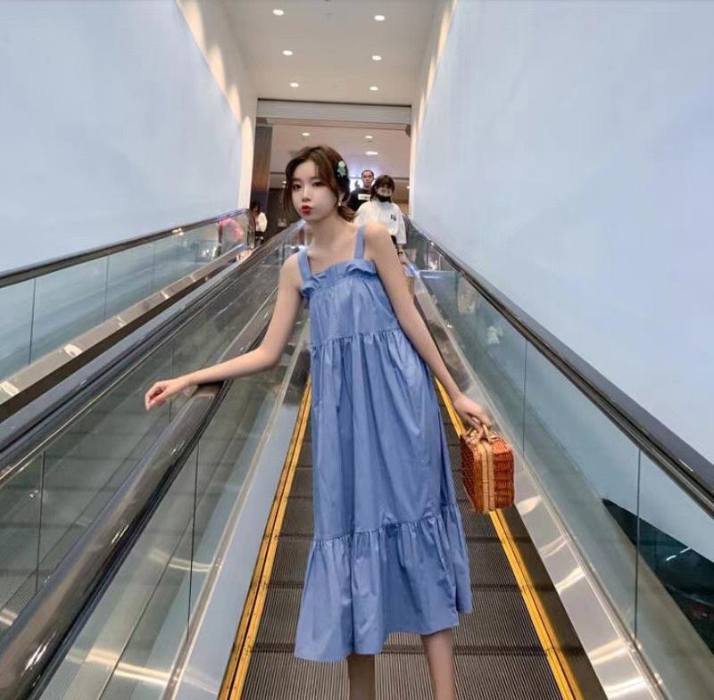 [S-4XL] Váy đầm gân 2 dây dáng dài, Đàm babydoll 2 dây siêu xinh nhà Han Store 6