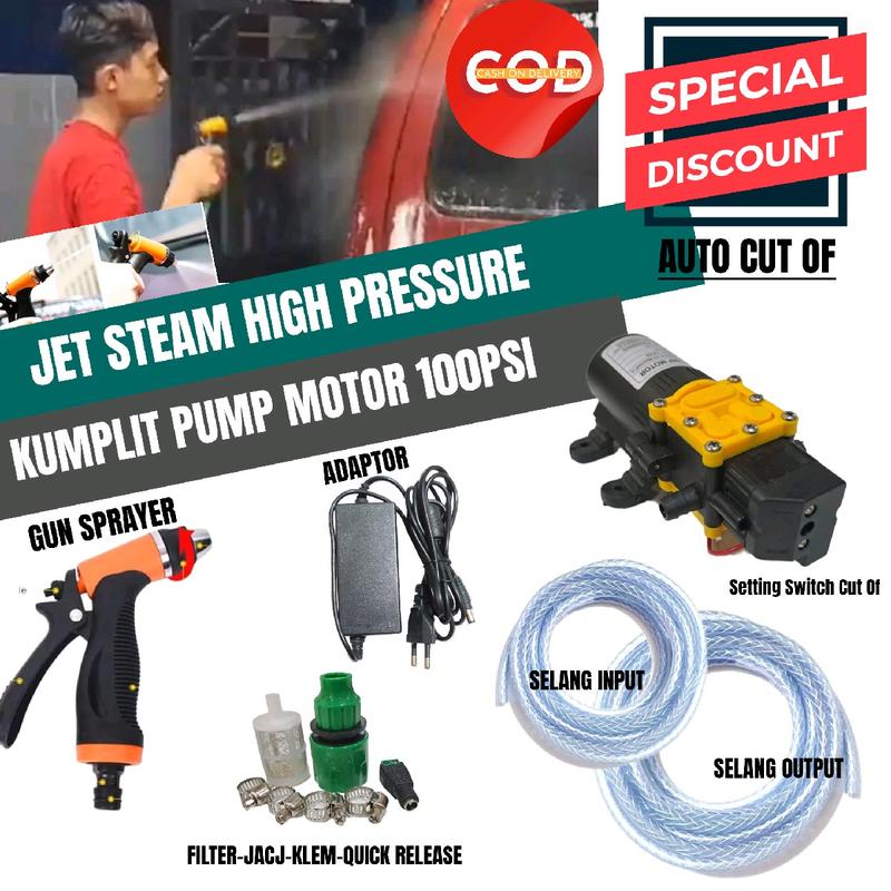 Alat Cuci Motor / Mobil / Motor / Ac / Steam Motor Pompa Dc 12v Cut Of 0