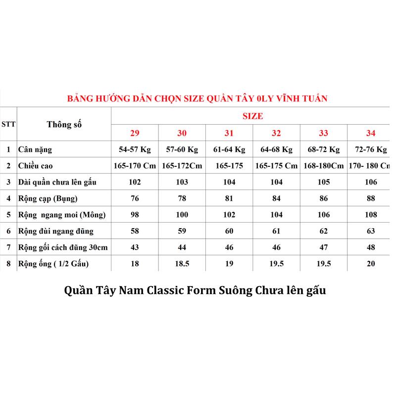 Quần Tây Nam Dáng Đứng 0Ly Vĩnh Tuấn Form Suông B904 - Sale Xả Kho, Size 29-40, Ống 18-22cm, Ong Menswear 8