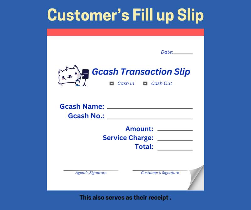 200pcs Gcash Transaction Slip (customer's fill up form and serves ...