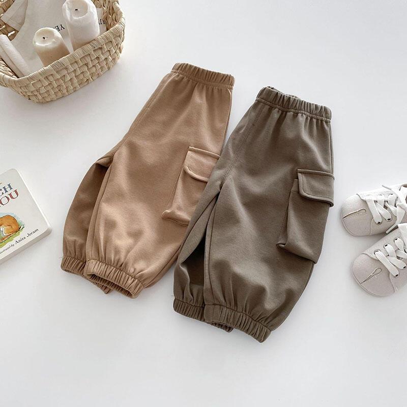 Product Introduction of New Autumn Kids Trousers 0 5T Boys Solid Color Casual Harem Children Baby Simplicity Cargo Pants 7