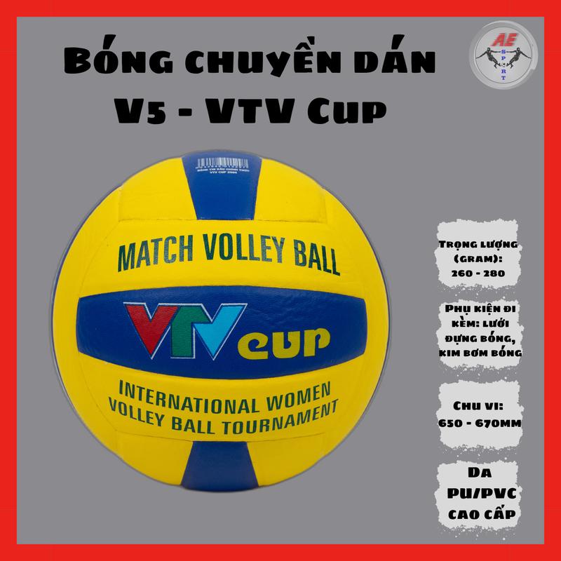 Quả bóng chuyền, banh bóng chuyền dán V5 - VTV Cup thi đấu (có kim và lưới)  Sport Bi Đồng