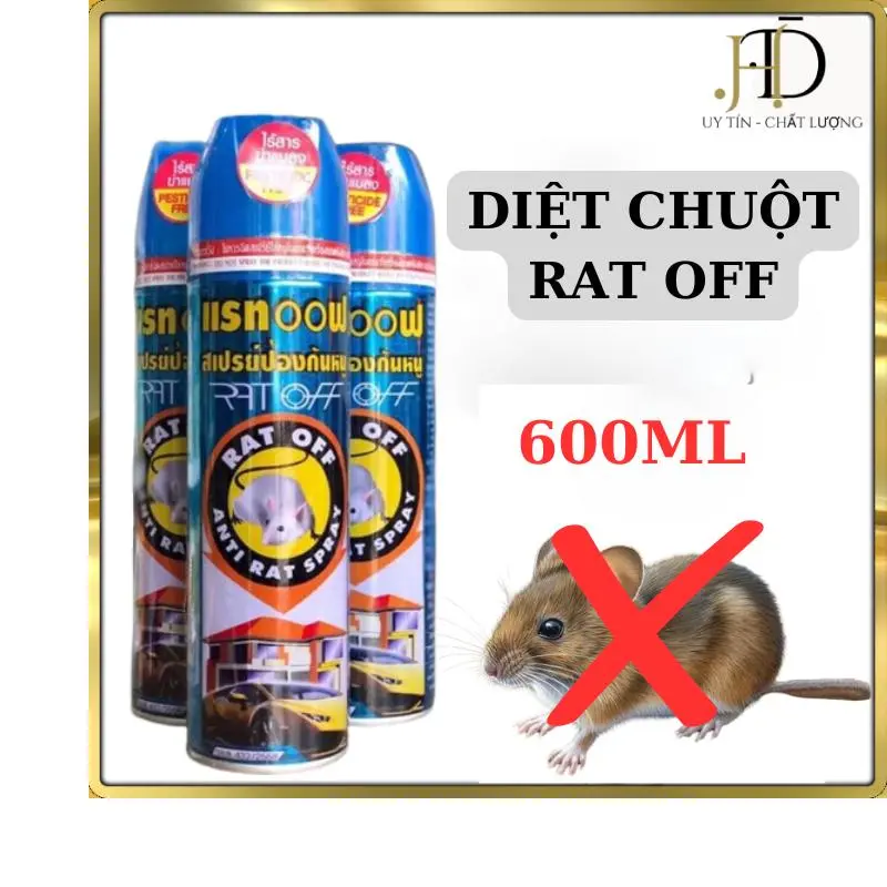 [Combo 2] Chai Xịt Đuổi Chuột Rat-Off Anti Rat Spray Thái Lan Hiệu Quả cao không Gây Hại - 200ml/300ml/600ml