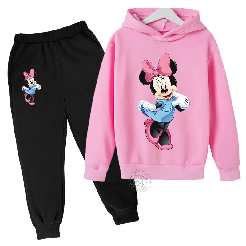 girls clothes Mickey kids outfit set Donald Duck Minnie Hoodies Sets boys Tops Pants Suits 3-14 Y sports Suits Hoodies suit