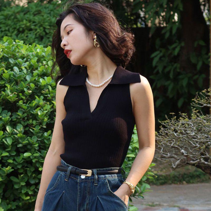 Áo Vest Không Tay Áo Phông Trễ Vai Cấp Thời Trang, Dành Cho Nữ, Áo Polo Mỏng, Áo Nữ Ngắn, Phong Cách Cô Gái Nóng Bỏng, Tuyệt Vời Để Mặc Ngoài Trời Top Women 5