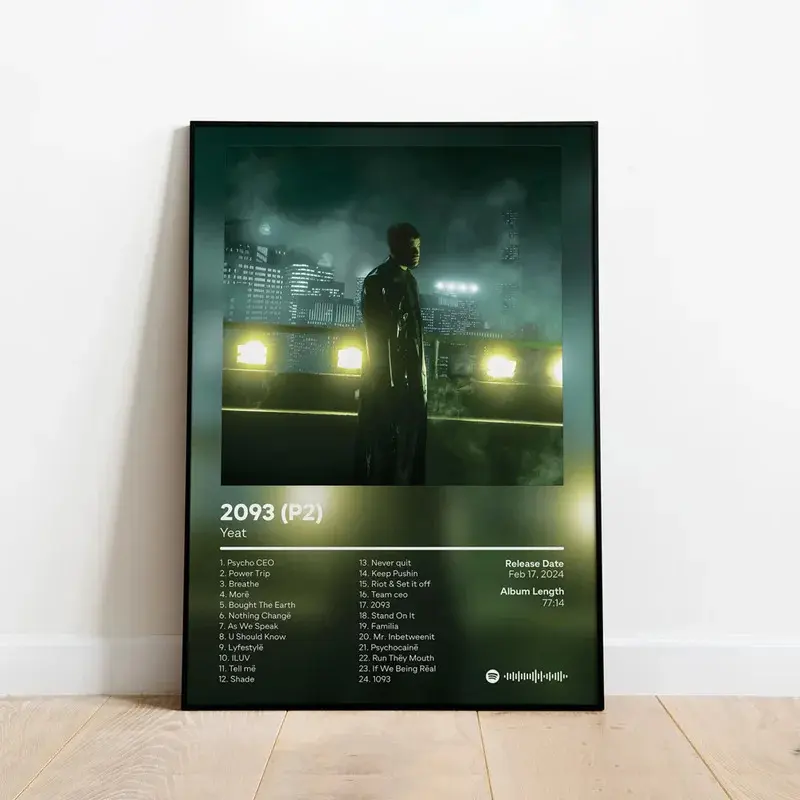 Poster Prints Hot New Yeat  2093 Custom Music Album Cover Hip Hop Wall Art Picture Canvas Painting Living Room Home Decoration