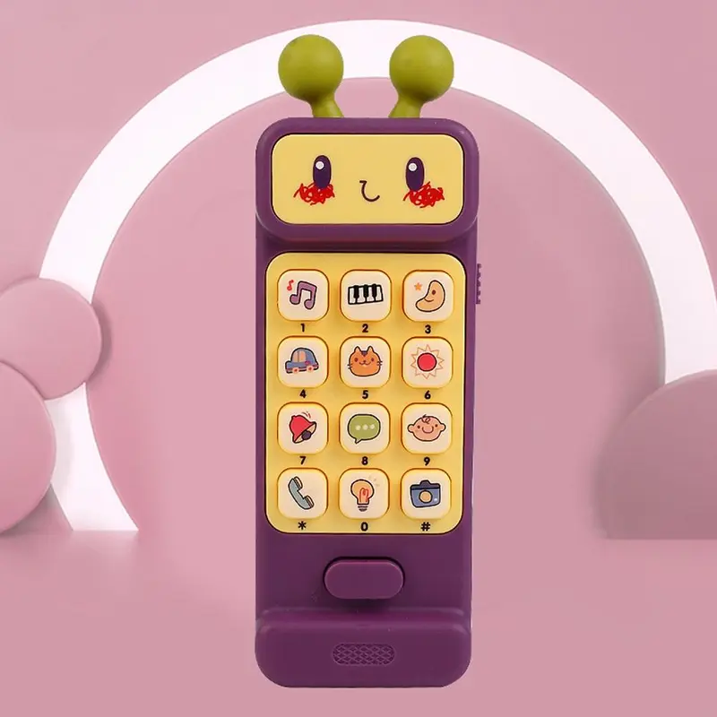 Simulation Mobile Phone Toy, Cute Cartoon Mini Phone with Music, Pretend Play Toy, Stocking Filler 0