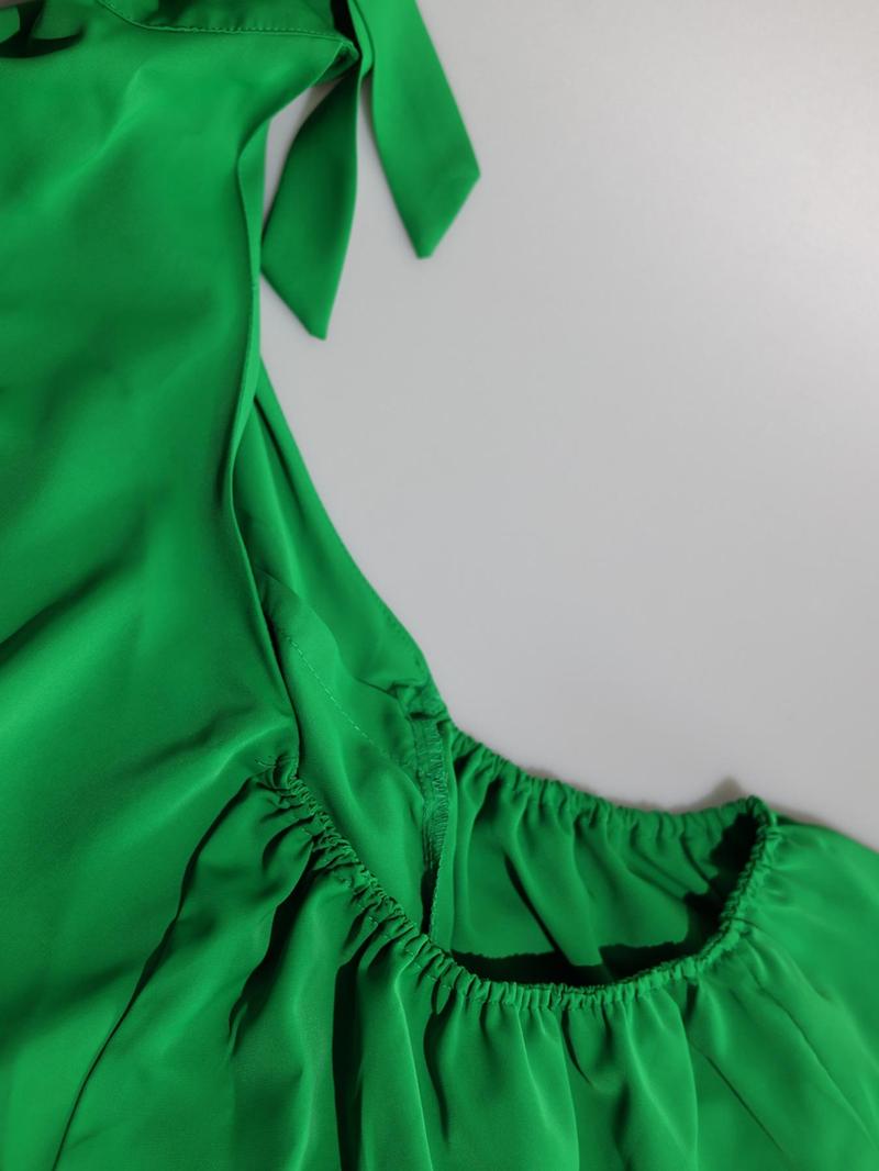 Product Introduction of Women's Plain Backless Halter Dress, Elegant Fashion Casual Dress for Party Dating Wear, Ladies Dress for Summer 4