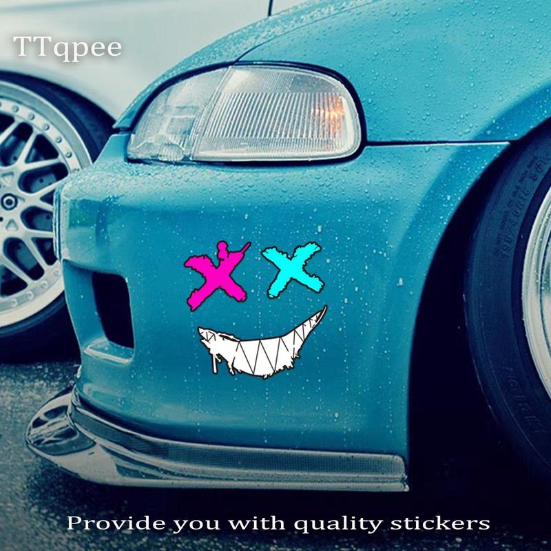 Product Introduction of Waterproof reflective stickers Jinx's crazy smiling face reflective patch helmet car sticker and motorcycle stickers 9