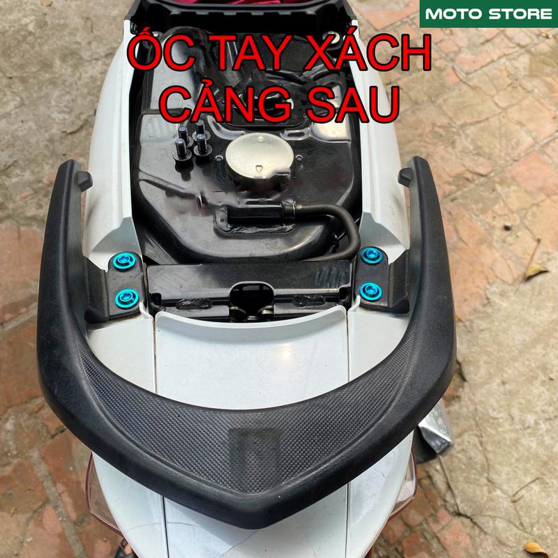BỘ 4 ỐC TITAN GR5 GẮN CẢNG SAU, TAY XÁCH WAVE 110, 100, WAVE 50CC Phụ Kiện Phụ Tùng
