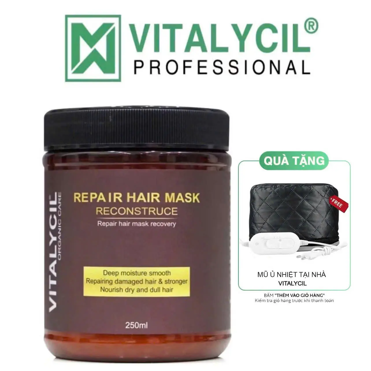 Kem ủ tóc, dầu hấp phục hồi siêu phân tử Vitalycil Repair Hair Mask 250ML, hương nước hoa