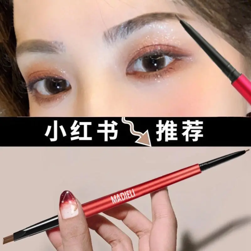 [1091 Positive Reviews] Ultra-Fine Dual-Ended Eyebrow Pencil Waterproof Sweatproof Non-Smudging Permanent Non-Fading Long-Lasting Dual-Use For Beginners And Students