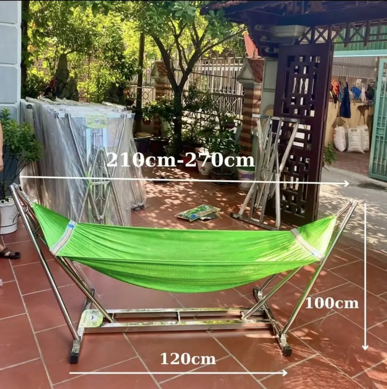 Khung võng xếp inox Phúc Lâm - Khung vuông to phi 40, chịu tải trọng tốt. 0