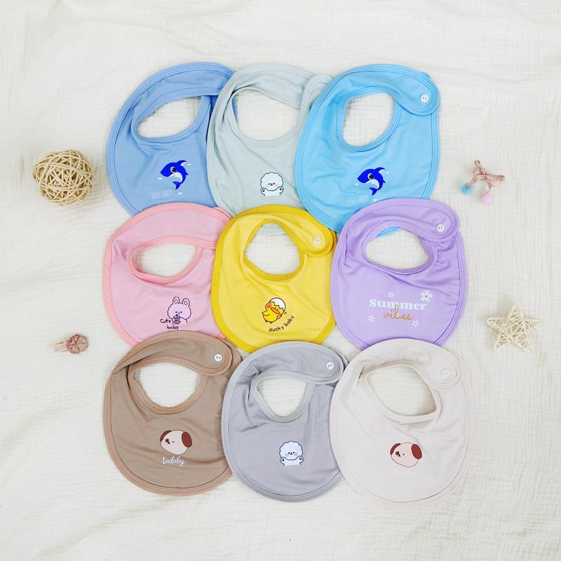 Yếm sơ sinh Tadaby in thú cưng dễ thương cho bé đến 6 tháng tuổi vải sợi tre mềm mịn nhẹ êm thấm hút 0
