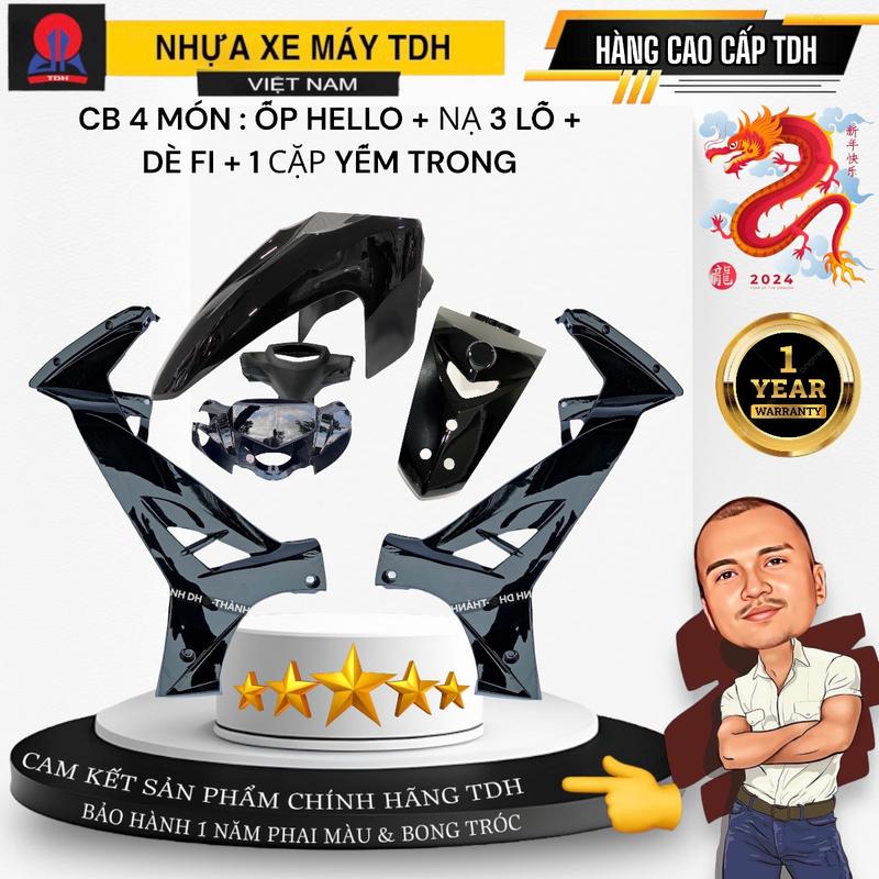 [Thành DH] Combo 4 Món : Ốp hello + Dè Fi + Nạ 3 Lỗ + 1 Cặp Yếm Trong [  HÀNG CAO CẤP TDH ] Lắp Ráp Cho Xe Sirius 110&50 - Phụ Kiện Phụ Tùng Xe Máy