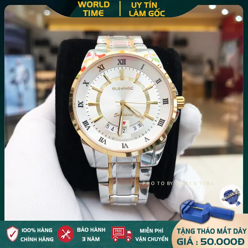 Đồng Hồ Nam Sunrise DM771SWA Chính Hãng Full Box - Kính Sapphire - Chống xước, chống nước - Thẻ Bảo Hành 3 Năm 0