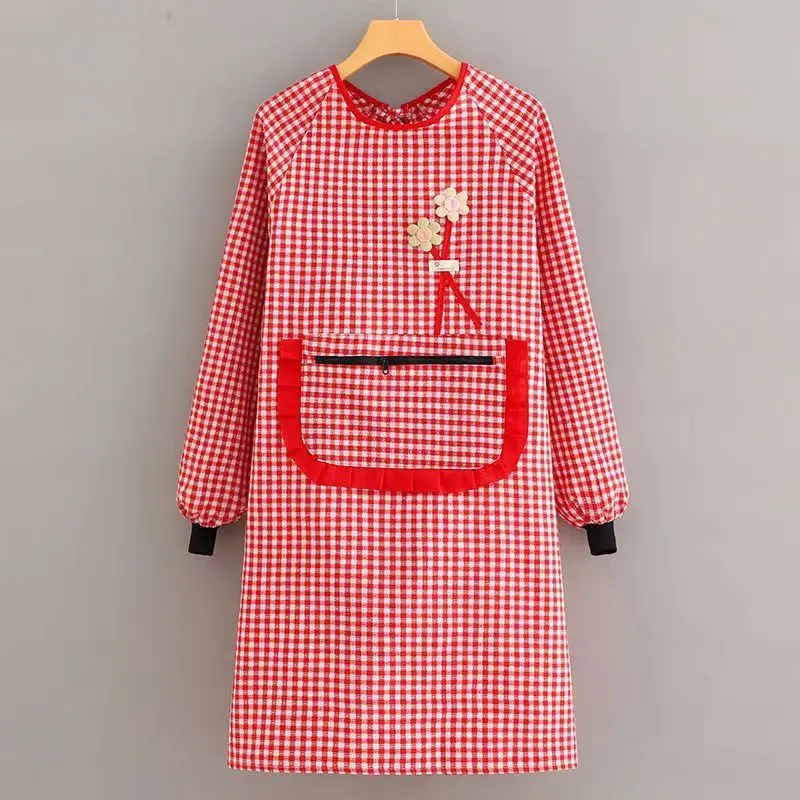 Tạp Dề Cotton Dài Tay Thời Trang Nữ, Tạp Dề Bụng Chống Bám Bẩn, Thích Hợp Cho Nhà Bếp, Mặc Quần Áo Lao Động, Phong Cách Hợp Xu hướng Mới, Năm 2025 Đồng Kitchen 6