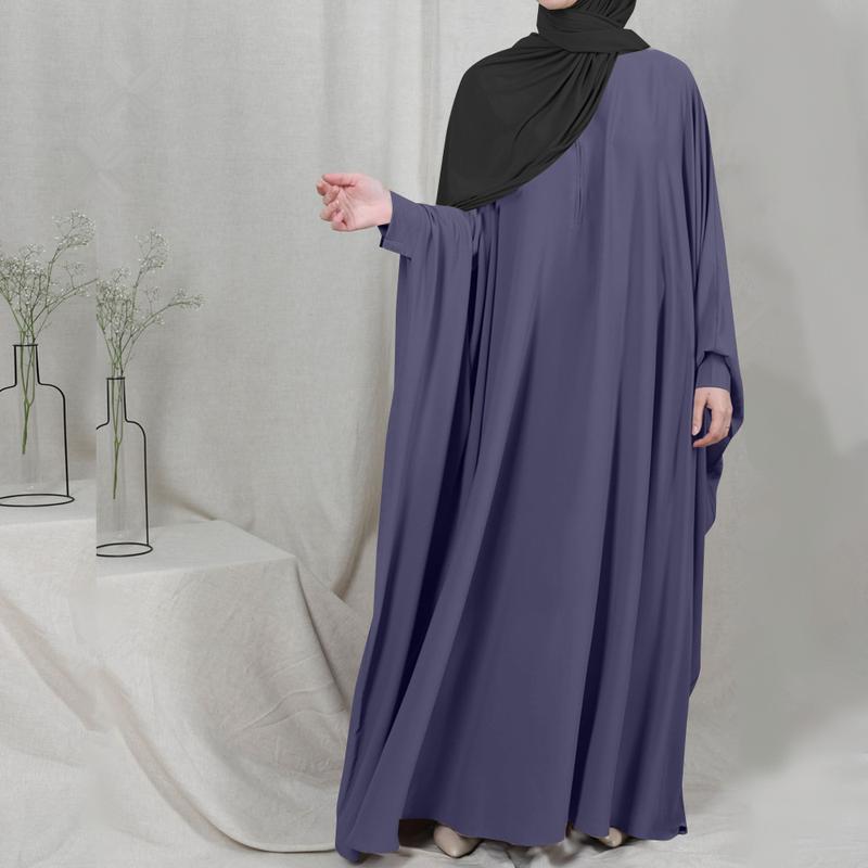Product Introduction of Large Swing Solid Color Robe Dress plus Size Women's Loose Casual| abayas singapore alaydrus bambina baju kurung raya 2025 ke barung butterfly sparkly dress coquette mesir black lavella luna plus size pashmina zainab collection glitter 10