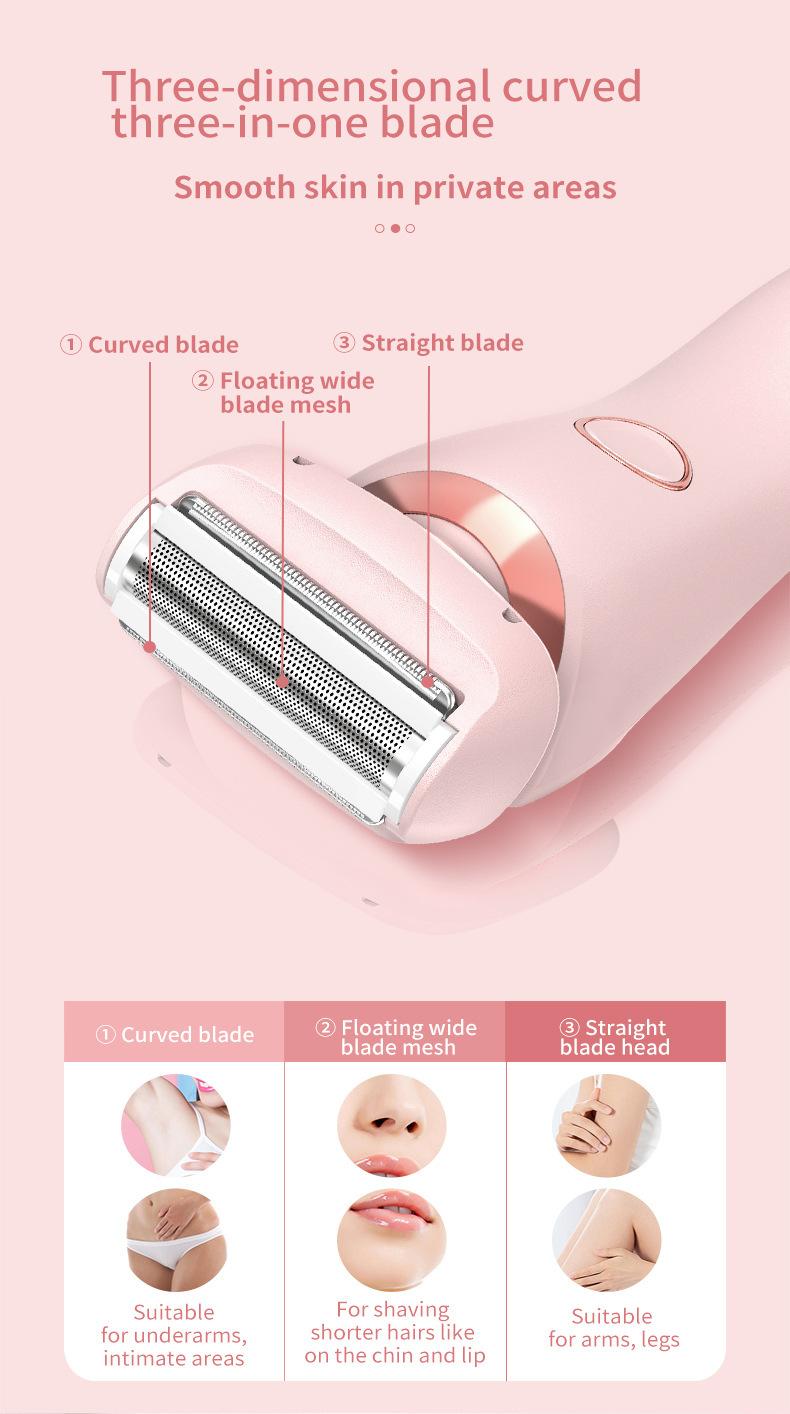 Product Introduction of Ladies Electric Shaving Machine Double Head Female Shaving Knife Female Armpit Hair Private Pubic Hair Household Hair Removal Knife Beard Knife 2