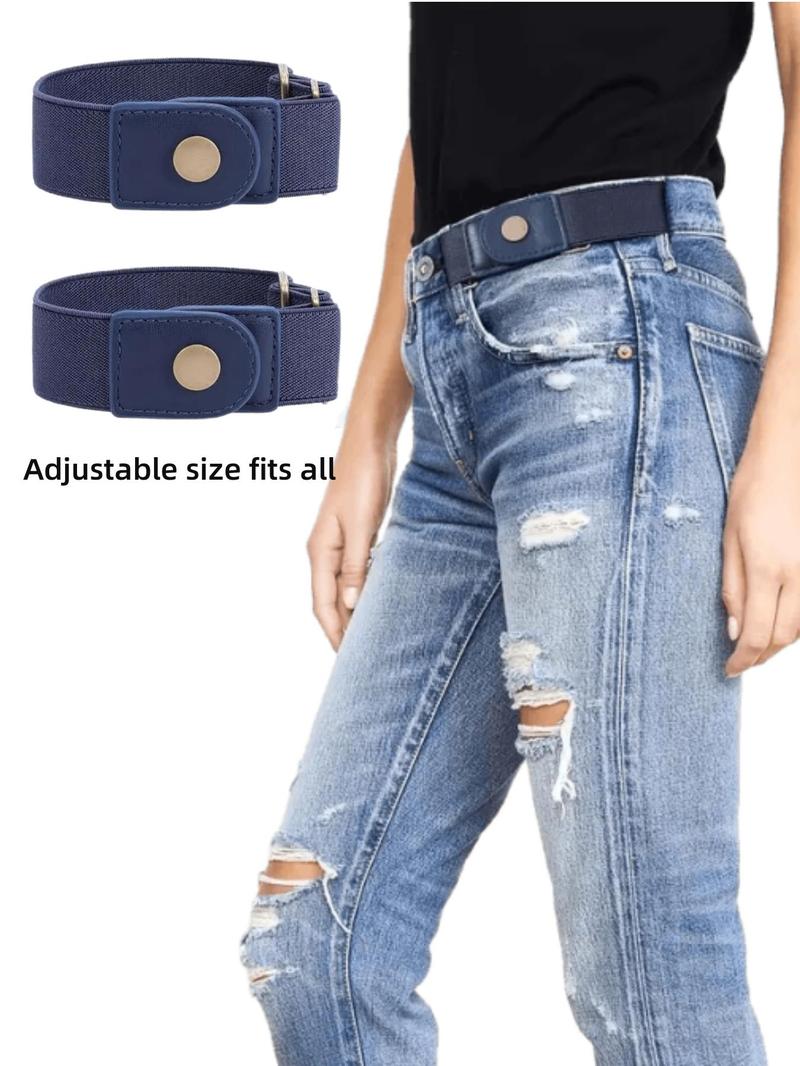 Product Introduction of 1 Pair No Buckle Elastic Belt for Women Men, High Stretch Belt for Pants Jeans, Casual Buckle Free Adjustable Invisible Belt, Trendy Accessories 2