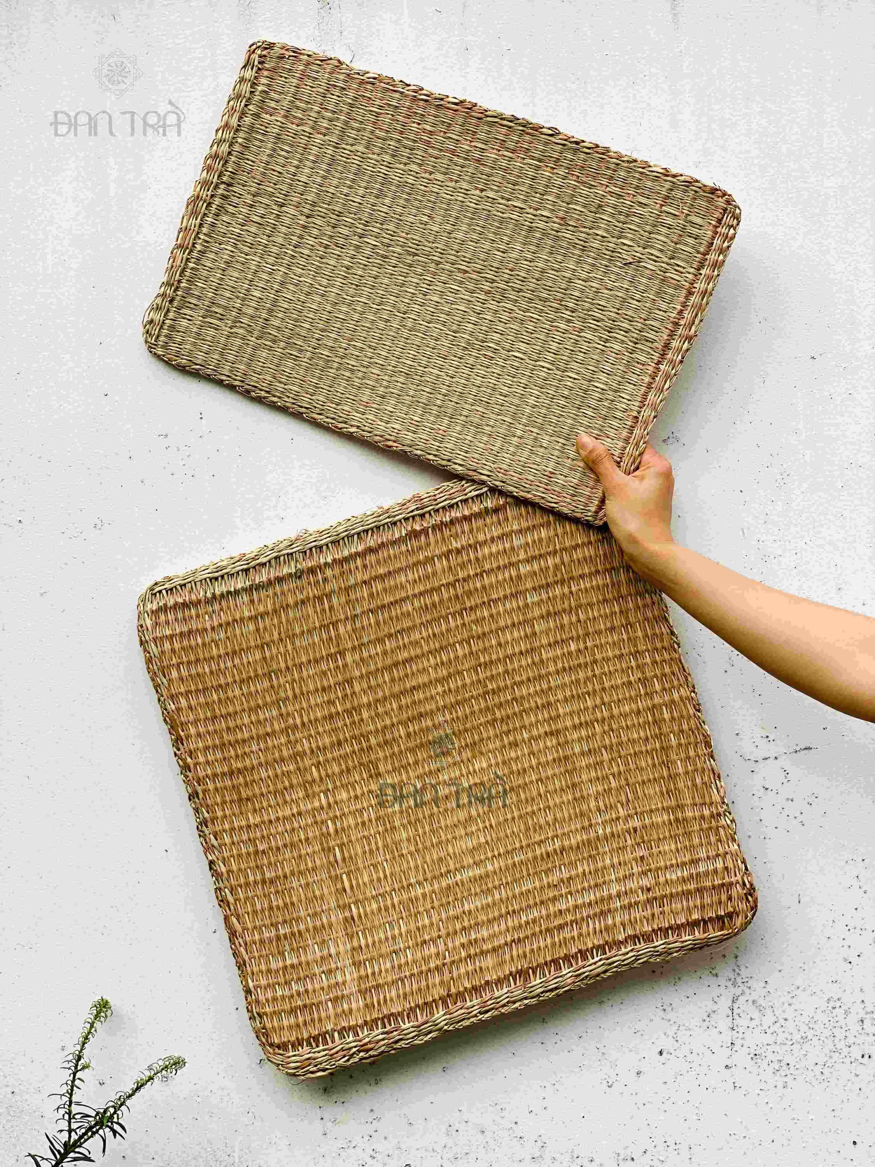 Tấm lót cói, tấm cói lót ghế mây decor Mây tre Đan Trà