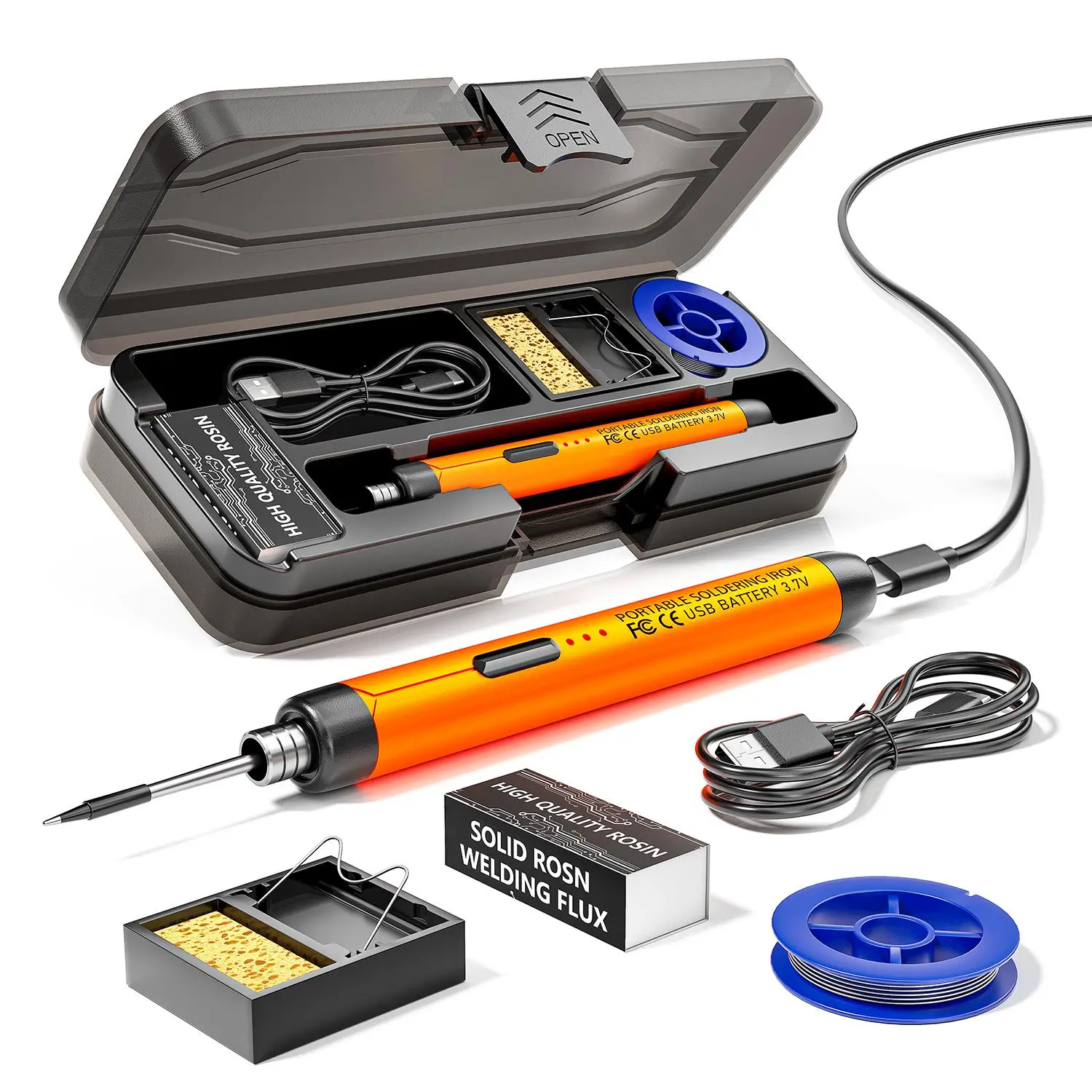 USB Or Battery Dual-use Soldering Iron, 3-speed Temperature Adjustable Soldering Iron with Accessories, Welding Accessories for Home & Office, Electric