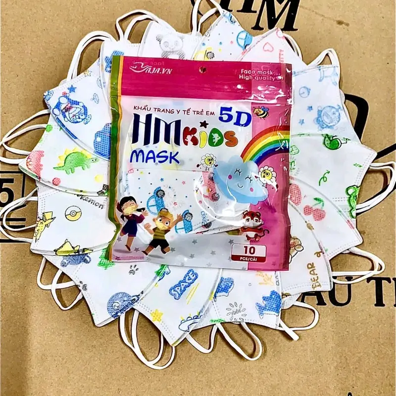 Thùng 200 chiếc Khẩu Trang 5D mask Kids cho bé 0-9 tuổi, khẩu trang 5D trẻ em chống bụi kháng khuẩn 4
