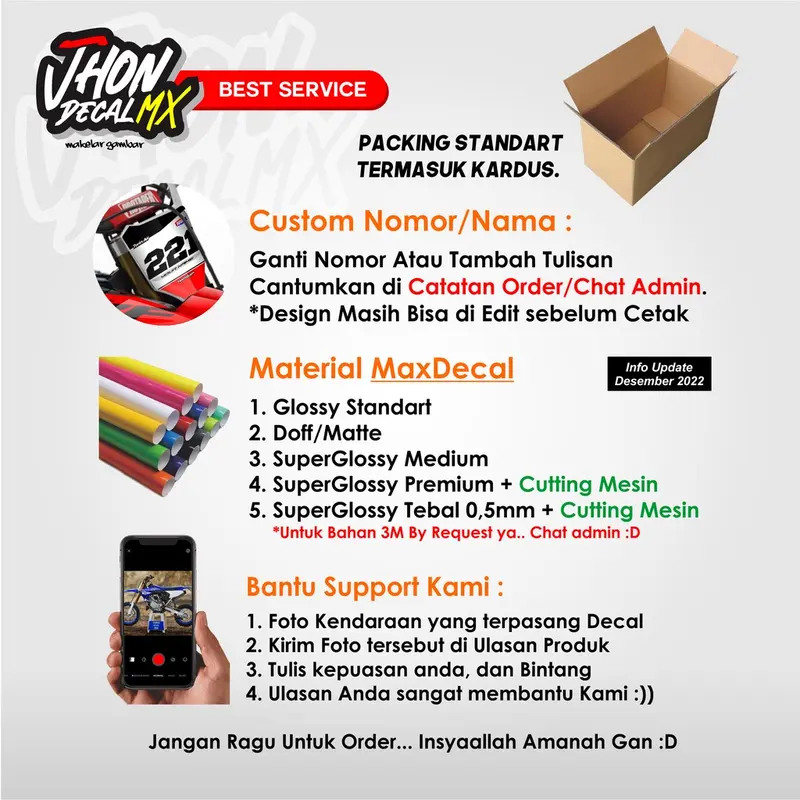 DECAL CRF HITAM DECAL CRF 150 L Full Body Simple Minimalis Keren By JhonDecal CRF03 8