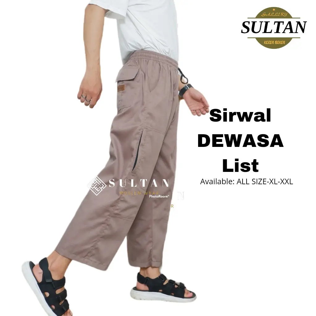 Celana Pangsi Sriwal Dewasa Panjang 7/8 Jumbo Extra Jumbo kantong pria Sirwal