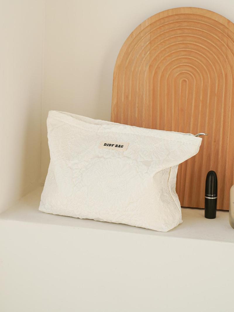 Product Introduction of Flowers Pattern Makeup Bag, Portable Cosmetic Storage Bag, Double Layer Zipper Makeup Organizer Pouch, Matte Makeup Holder, Versatile Storage Bag for Travel & Daily Use 8