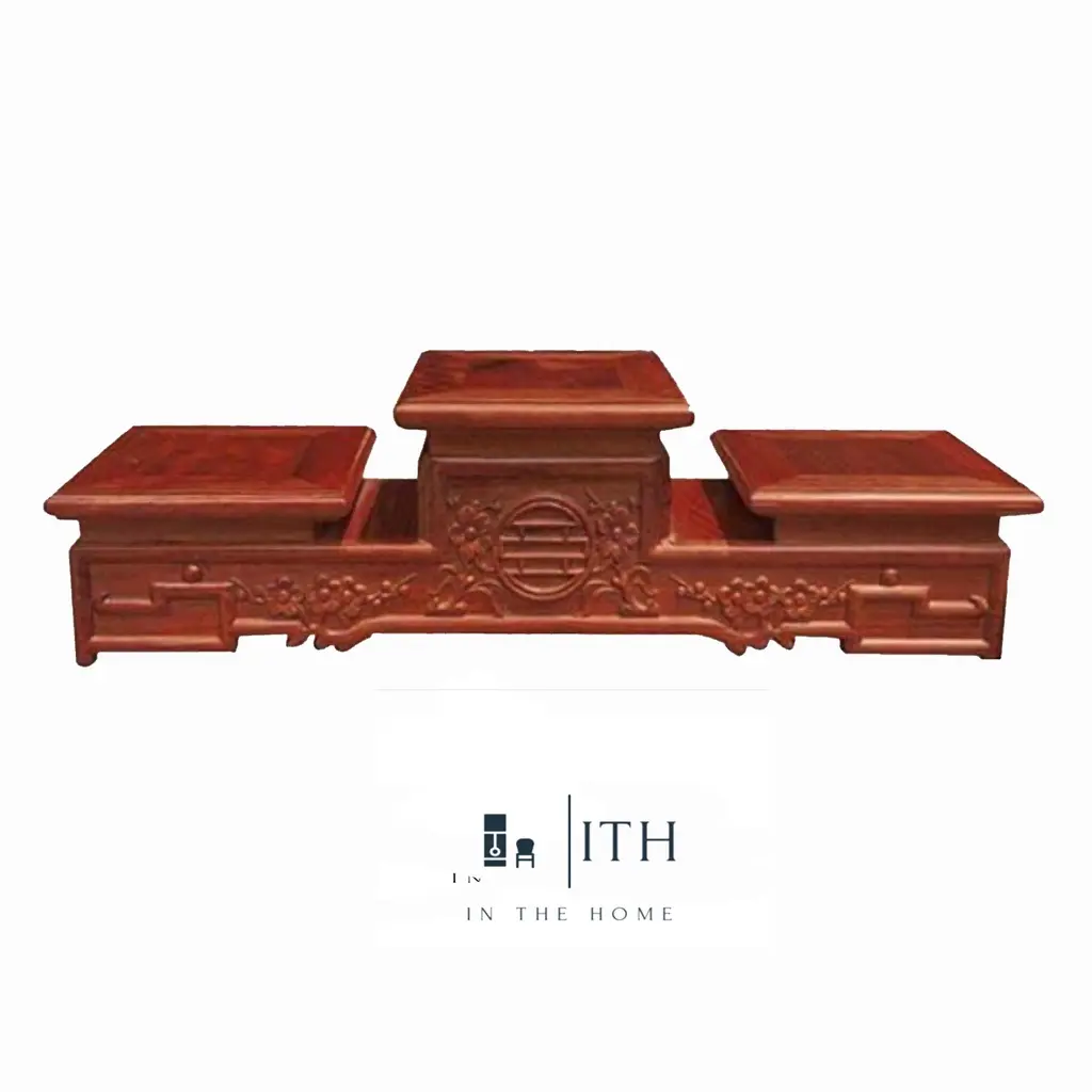 Tam Cấp Gỗ Hương(100%) cao cấp để bát hương, tượng sơn pu bóng, tam sơn gỗ hương