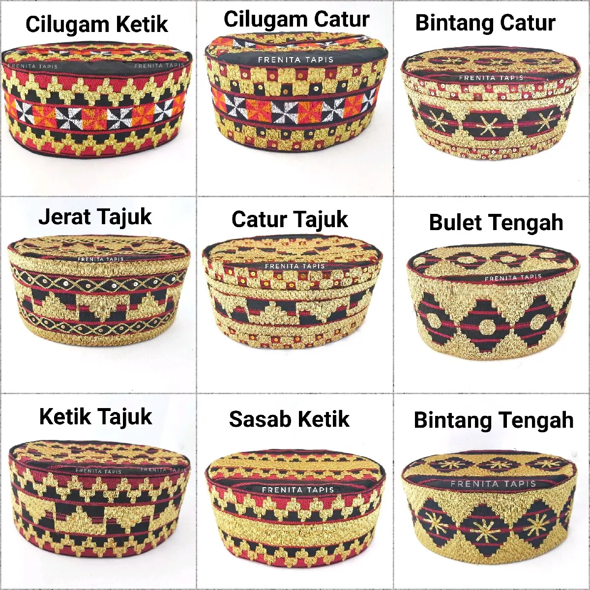 Peci Tapis Khas Lampung Sulam Peci Pesta Muslim Songkok