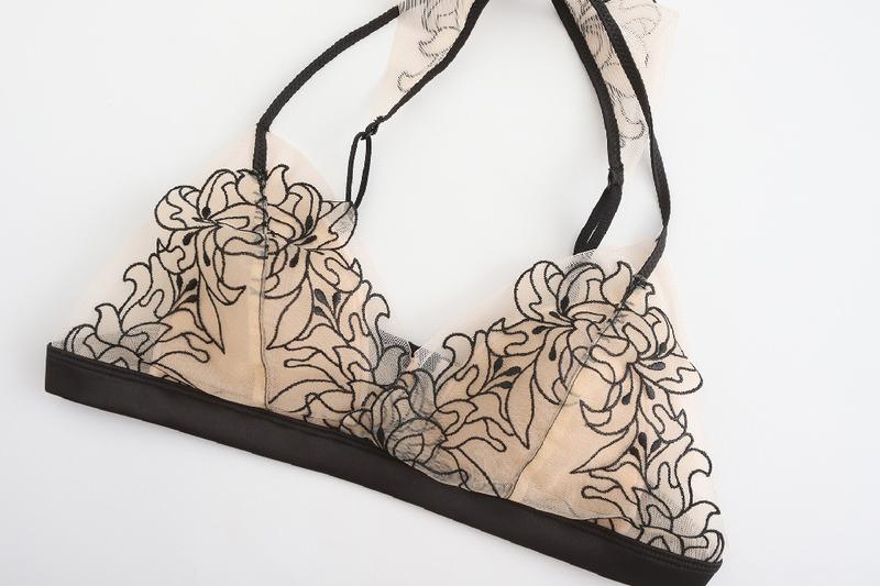 Product Introduction of 2023 New Women Sexy Lace Beauty Back Pack, Small Intimates Thin Cup Comfortable Bralette Female Underwear Bra Panties Sets 34