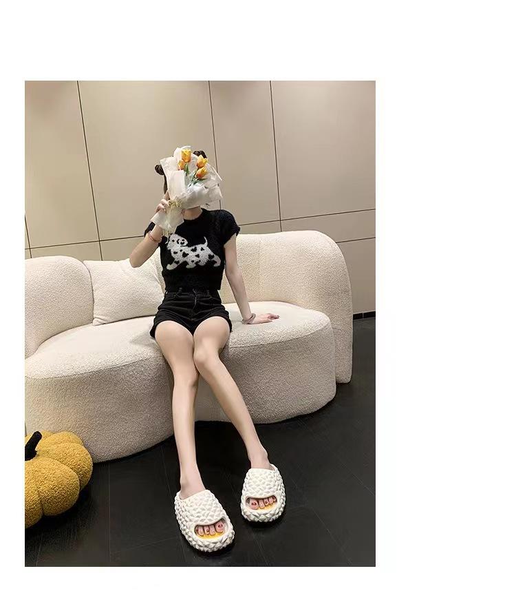 Product Introduction of Dép lười mùa hè Dép sầu riêng không trơn trượt trong nhà cho nam và nữ Giày đi biển tắm trong nhà Bán buôn Slipper DéP Có Quai Dép Lê Đế Bằng Quai Ngang 6