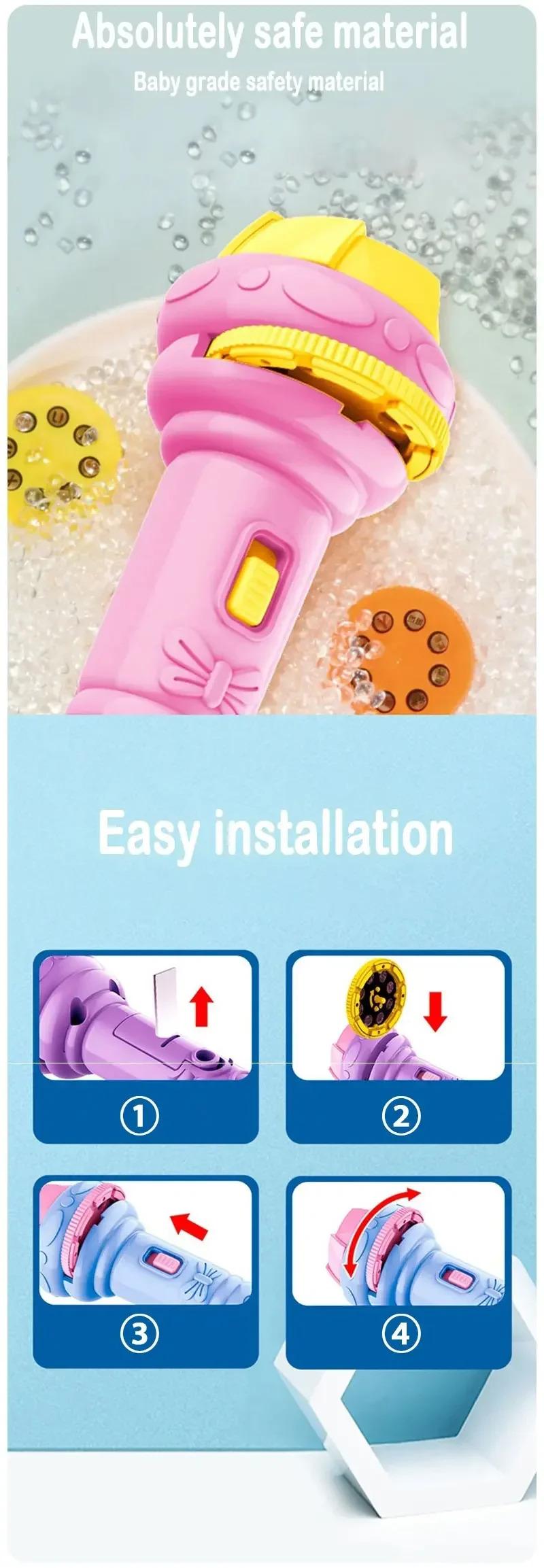 Product Introduction of Đèn Pin Máy Chiếu Cho Em Bé Với 80 Mẫu, Đồ Chơi Đèn Pin Chiếu Hình Cho Trẻ Em, Sách Truyện Trước Khi Đi Ngủ, Đồ Chơi Chiếu Sáng Giáo Dục Sớm 21