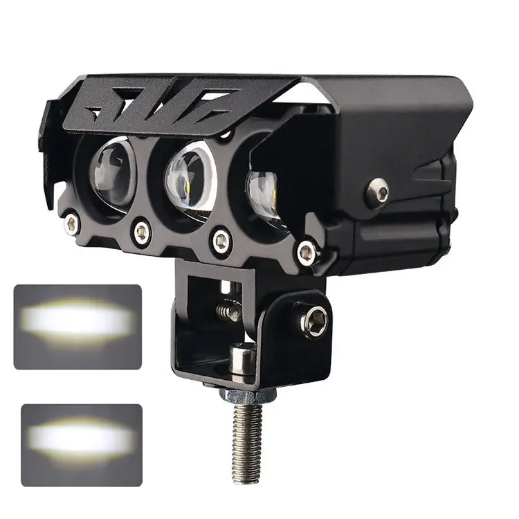 (Beli dua lampu dan dapatkan saklar gratis!!!)LAMPU LED TEMBAK LASER SQL 3 MATA LUMINOSLED Q9 Hi LOW MOBIL MOTOR 2 WARNA SUPER TERANG 7