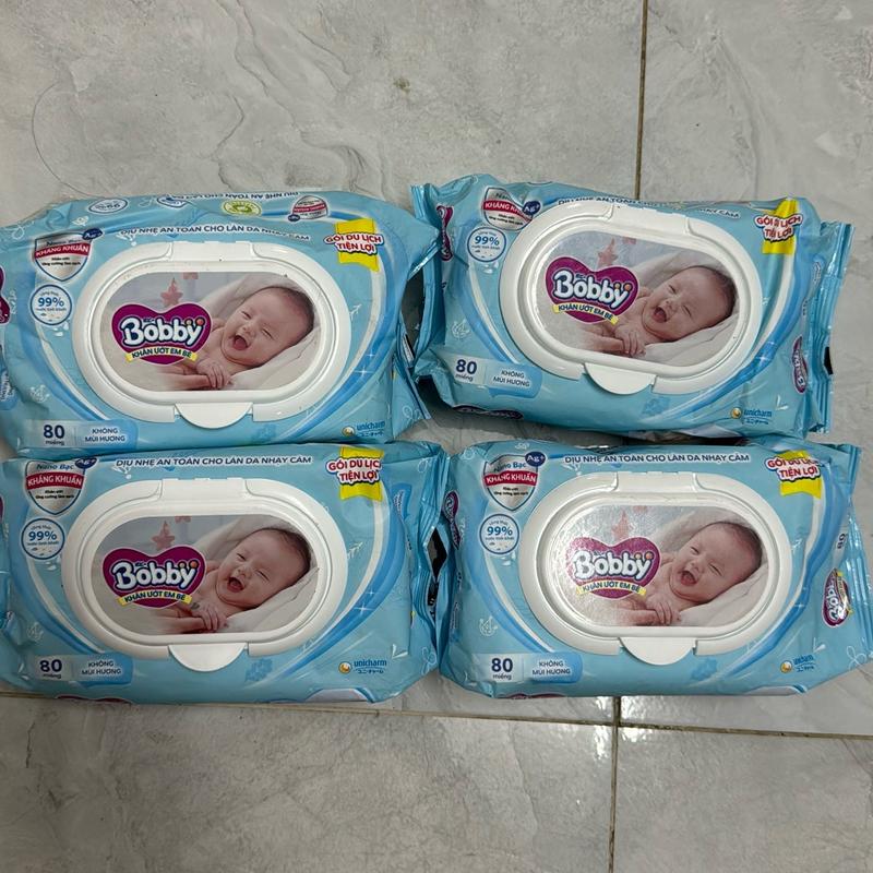 COMBO 4 GÓI KHĂN ƯỚT BOBBY 80M CÓ NẮP